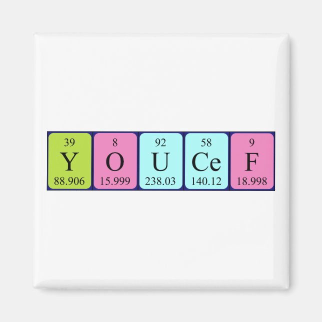 Youcef periodic table name magnet (Front)