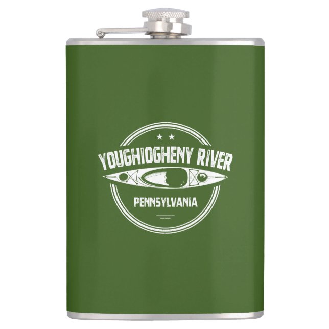 Youghiogheny River, Pennsylvania Hip Flask (Front)