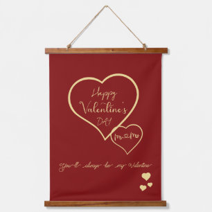 You'll Always Be My Valentine Double Hearts Hanging Tapestry