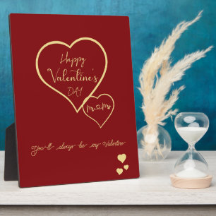 You'll Always Be My Valentine Double Hearts Plaque