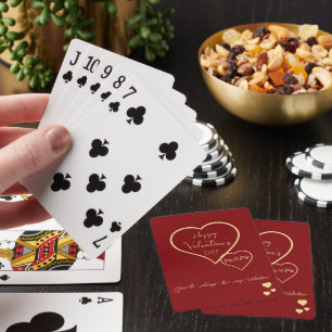 You'll Always Be My Valentine Double Hearts Playing Cards