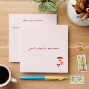 You'll Always Be My Valentine Lesbian Hearts Flag Envelope