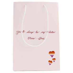 You'll Always Be My Valentine Lesbian Hearts Flag Medium Gift Bag