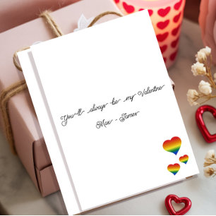 You'll Always Be My Valentine LGBT Heart Flag Flat Holiday Card