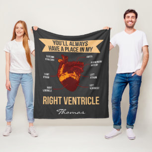 You'll Always Have A Place In My Heart Personalise Fleece Blanket