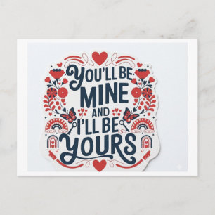 You'll Be Mine and I'll Be Yours Announcement Postcard