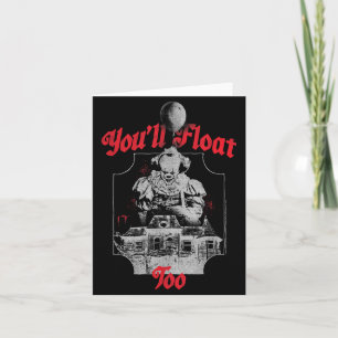 Youll Float Too Haunted House and Clown Horror Card