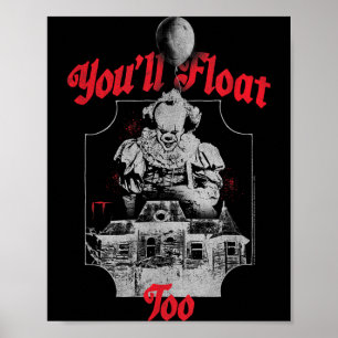 Youll Float Too Haunted House and Clown Horror Poster