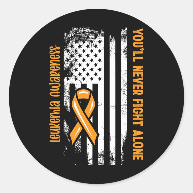 You'll Never Fight Alone Blood Cancer Leukaemia Aw Classic Round Sticker (Front)