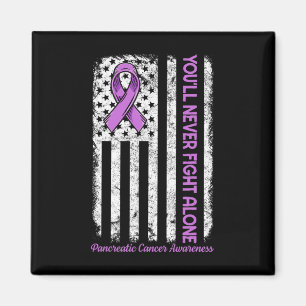 You'll Never Fight Alone Flag Pancreatic Cancer Aw Magnet