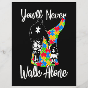 You'll Never Walk Alone Father Daughter Autism Custom Letterhead