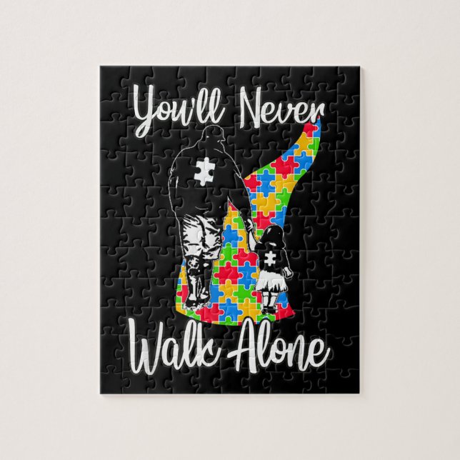 You'll Never Walk Alone Father Daughter Autism Jigsaw Puzzle (Vertical)