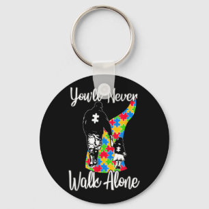 You'll Never Walk Alone Father Daughter Autism Key Ring