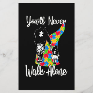 You'll Never Walk Alone Father Daughter Autism Stationery