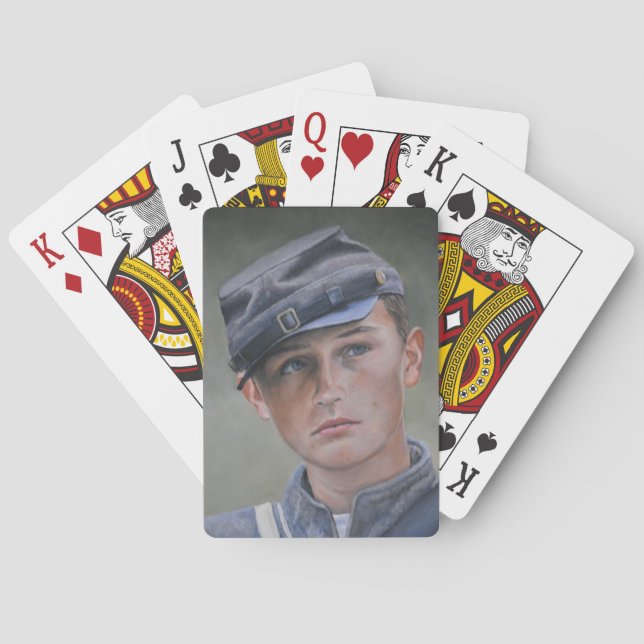 Youn Civil War Soldier Portrait Art Playing Cards (Back)