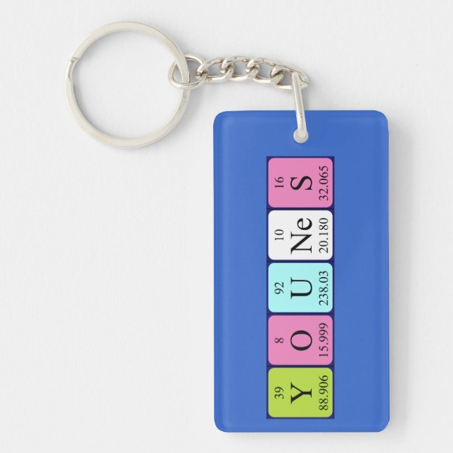 Younes periodic table name keyring (Front)