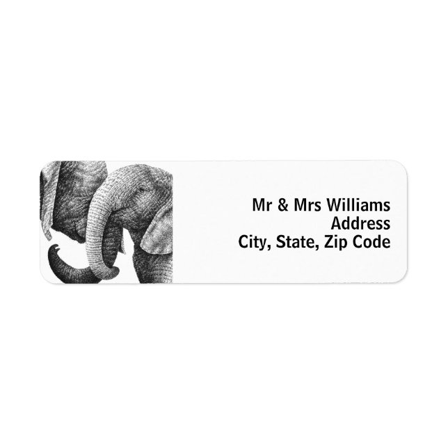 Young African Elephants Return Address Label (Front)