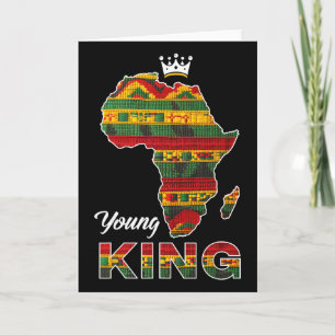 Young African King Map Kente Art Men Boy Black His Card