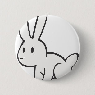 Young and Cute White Rabbit 6 Cm Round Badge