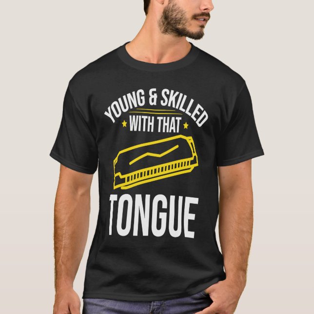 Young and Skilles Harmonica Player T-Shirt (Front)