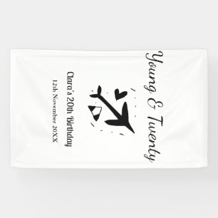 Young and twenty adventure happy birthday add name banner