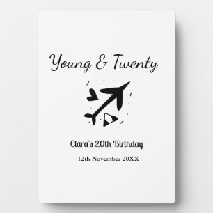 Young and twenty adventure happy birthday add name plaque