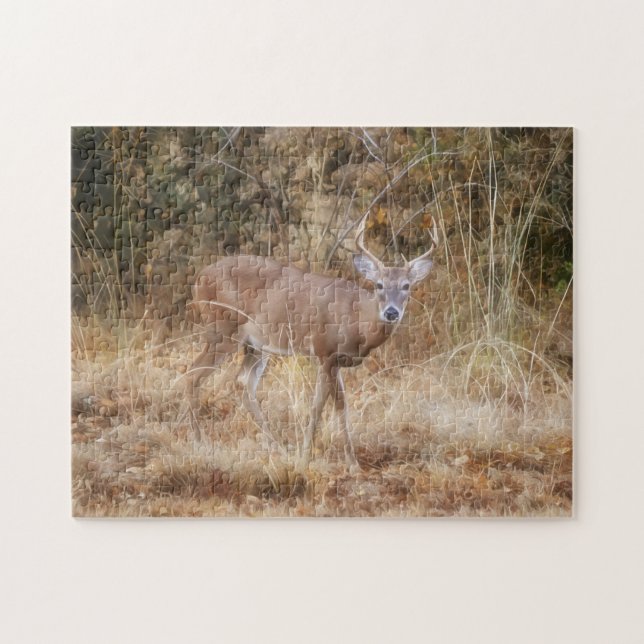 Young and Wild Buck Deer Art Nature Puzzle (Horizontal)