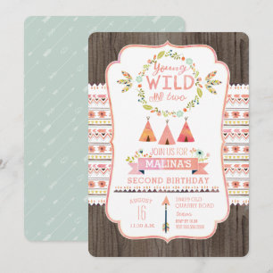 Young and Wild Girl Birthday Party Invitations