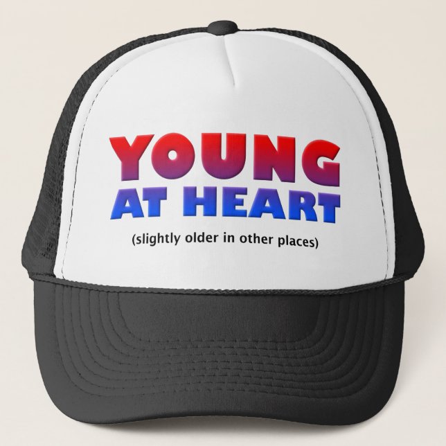 Young At Heart Funny Ball Cap Hat (Front)