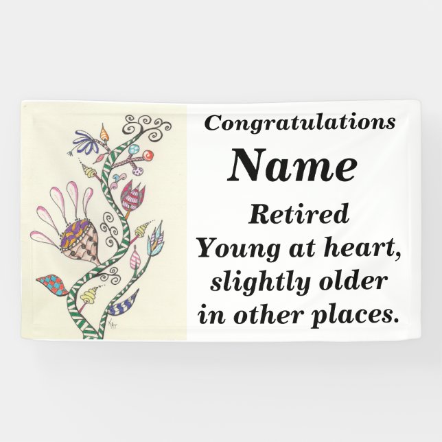 Young at Heart Retirement Party Banner (Horizontal)