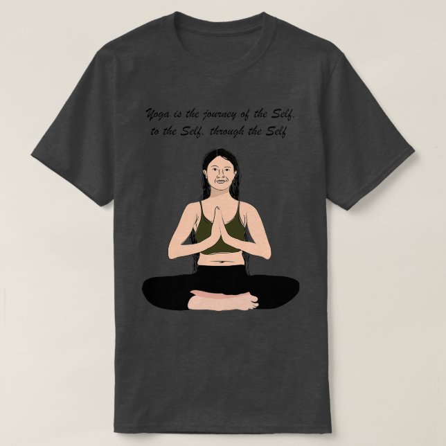 Young attractive woman practicing yoga t T-Shirt (Design Front)