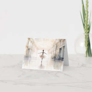 Young Ballerina Dancing BLANK  Card