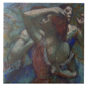 Young Ballet Dancers (Ballerinas) (by Edgar Degas) Ceramic Tile