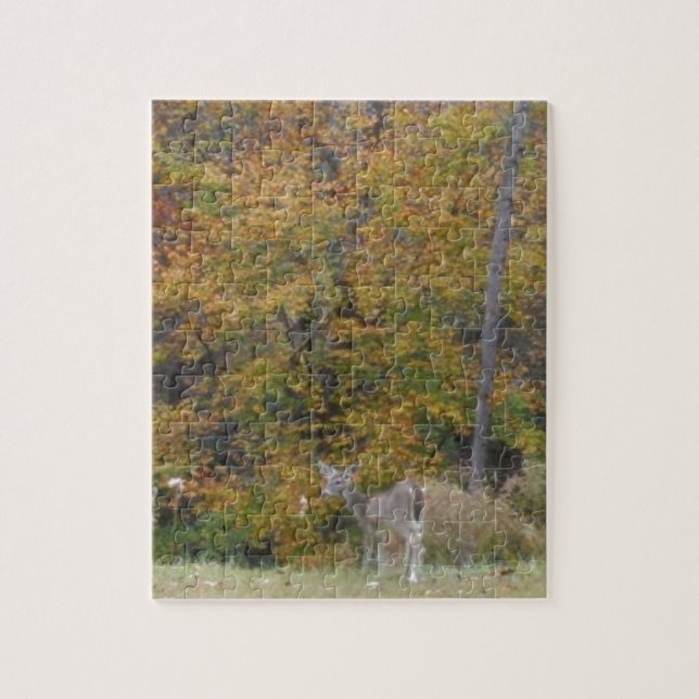 Young Bambi Deer with fall trees. Jigsaw Puzzle (Vertical)