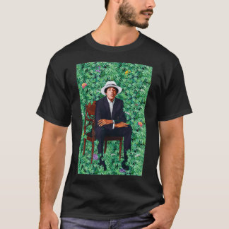 Young Barack Obama Portrait Weed  T-Shirt