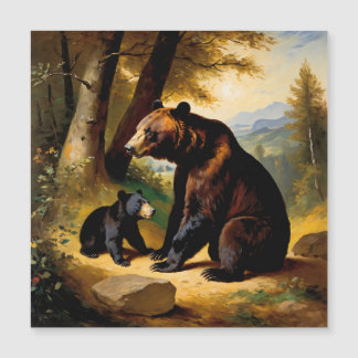 Young Bear and Mother: 19th Century Wildlife 