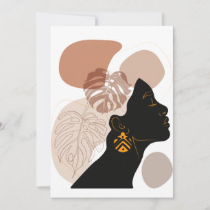 Young beautiful african american woman invitation