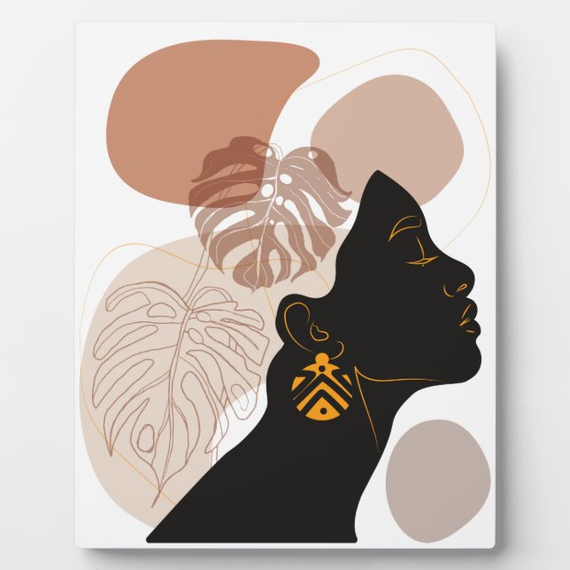 Young beautiful african american woman plaque (Front)