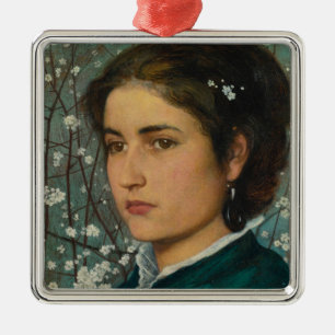 Young Beauty (Elegant Woman) (Female Portrait) Met Metal Ornament
