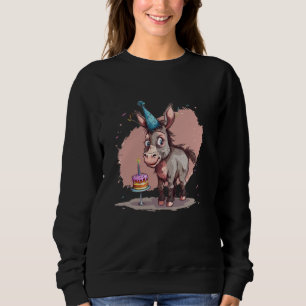 Young Birthday Donkey Costume with funny Cake Sweatshirt