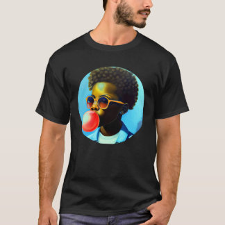 Young Black Boy Joy Bubble Gum Fun African Melanin T-Shirt