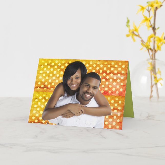 Young Black Couple Blank Greeting Card (Yellow Flower)