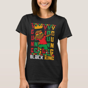 Young Black King Dab Kid African American Boy June T-Shirt