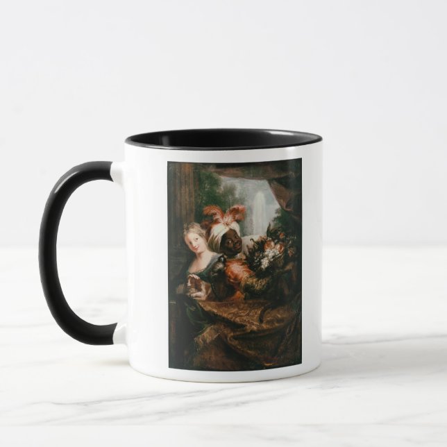 Young Black Man Holding a Basket Mug (Left)
