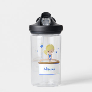 Young Blonde Female Gymnast Personalised Water Bottle