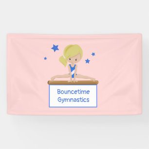 Young Blonde Gymnast Academy School Class Custom Banner