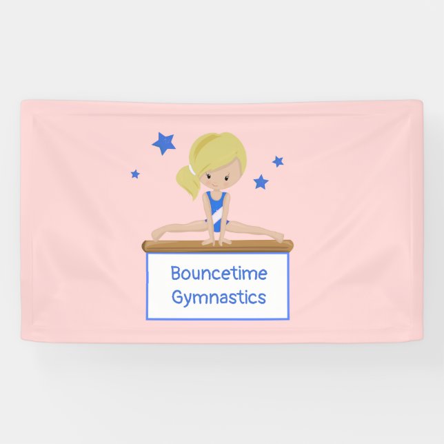 Young Blonde Gymnast Academy School Class Custom   Banner (Horizontal)