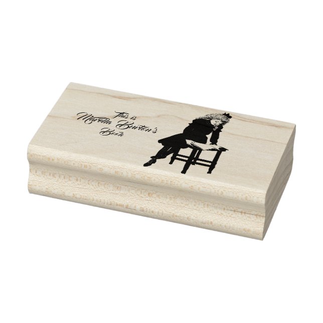 Young Book Reader Ownership Name Belongs to Stamp (Stamp)