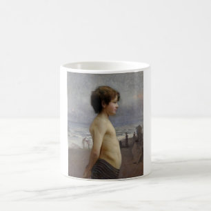Young Boy at the Beach (by Jules Bastien-Lepage) Coffee Mug