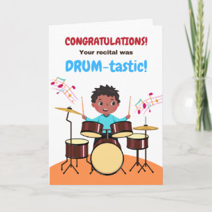 Young Boy Congratulations Drum Recital Cute Card